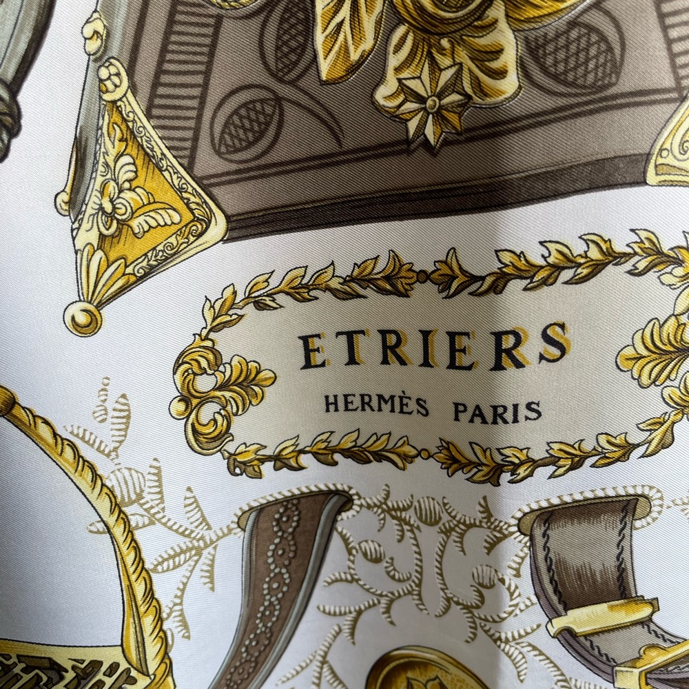 Hermès Silk Scarf Etriers By Francoise De La Perriere. - Picture 2 of 16